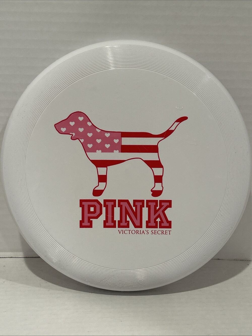 PINK VICTORIA SECRET RARE FRISBEE COLLECTABLE WHITE,PINK & RED
